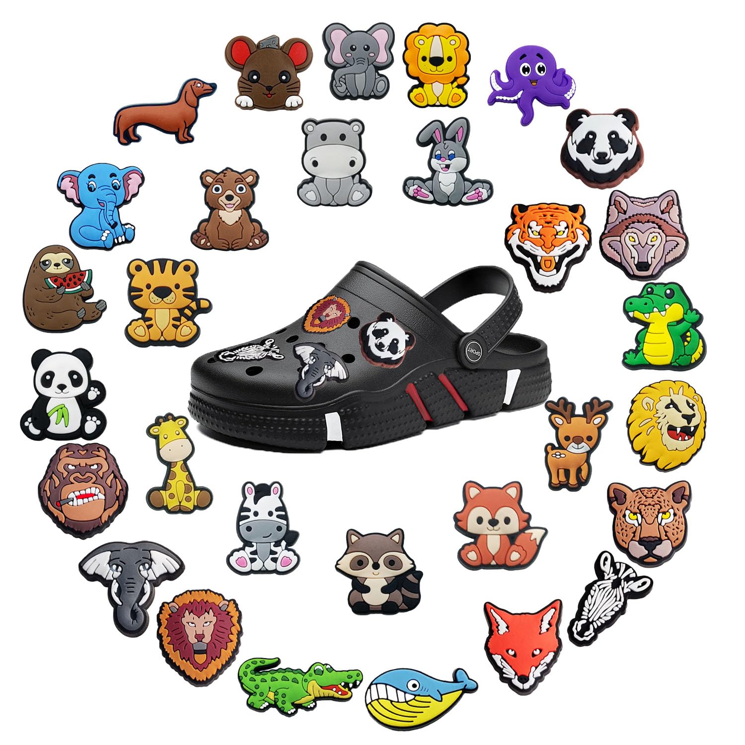 Animal Encantos del Zapato 30PCS Cute Cartoon Zapato Decoración Croc Charms para Niñas Mujeres Niños Adultos, Regalo para Fiesta de Cumpleaños