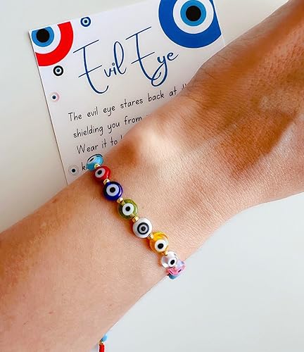 Miniatura 2 de Pulsera de cuerda roja multicolor contra el mal de ojo, amuleto de buena suerte para energía diaria y protección espiritual, regalo hecho a mano