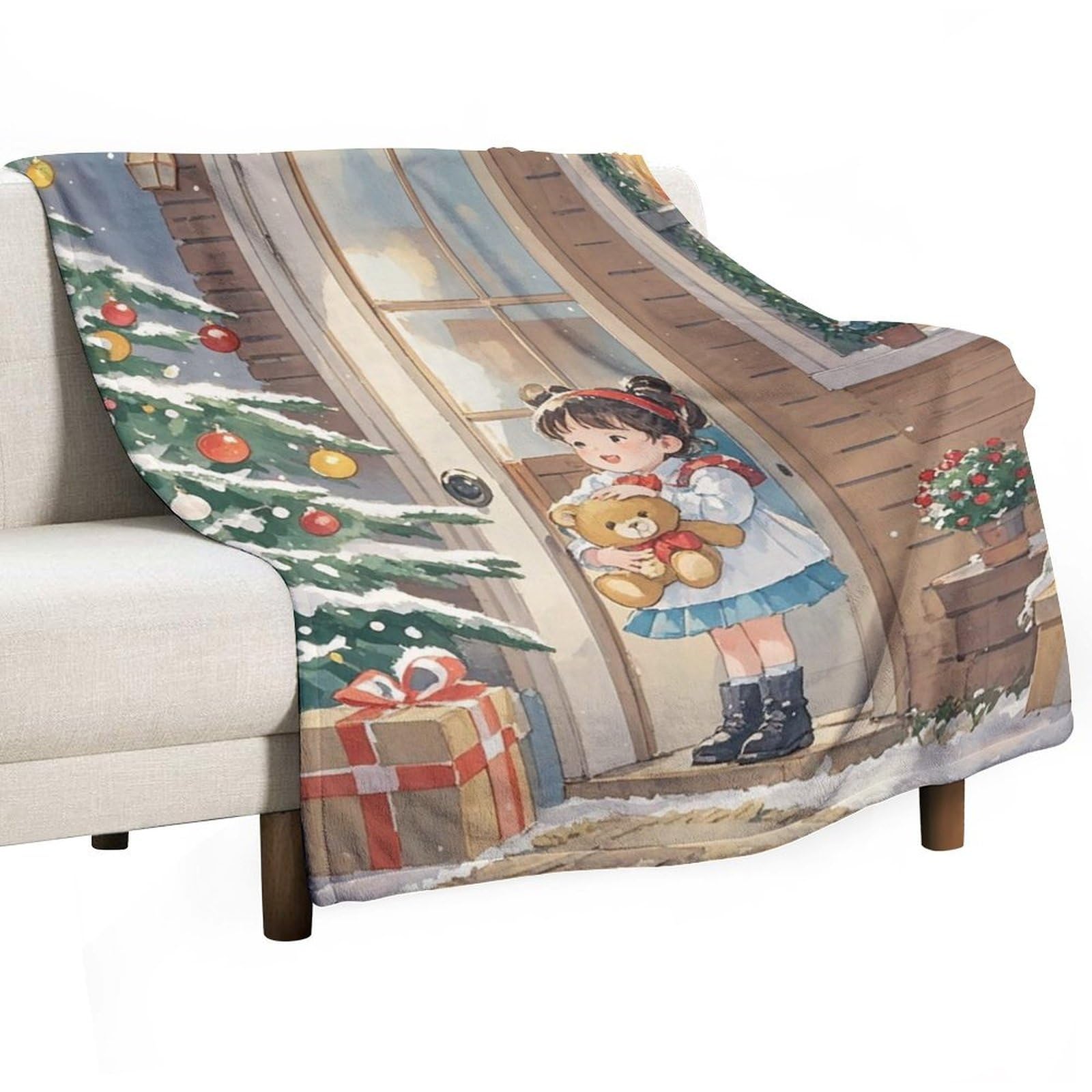 Plaid flanelle Noël pour soirées cocooning au salon et camping