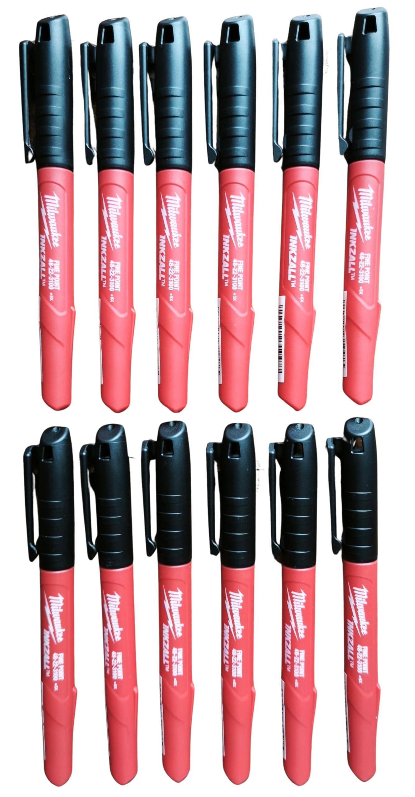 Milwaukee Inkzall Jobsite 48-22-3100 - Pennarelli permanenti, 12 pezzi, colore: Nero