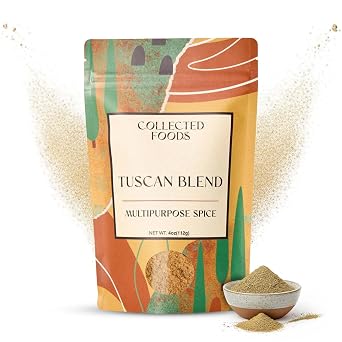 Collected Foods Italian Tuscan Seasoning | All-Natural Spice Blend | Small Batch Mix for Grilling, Pasta, Vegetables, Dressings & Olive Oil Dipping | Non-GMO, Gluten-Free, No Artificial Flavors | 4 oz