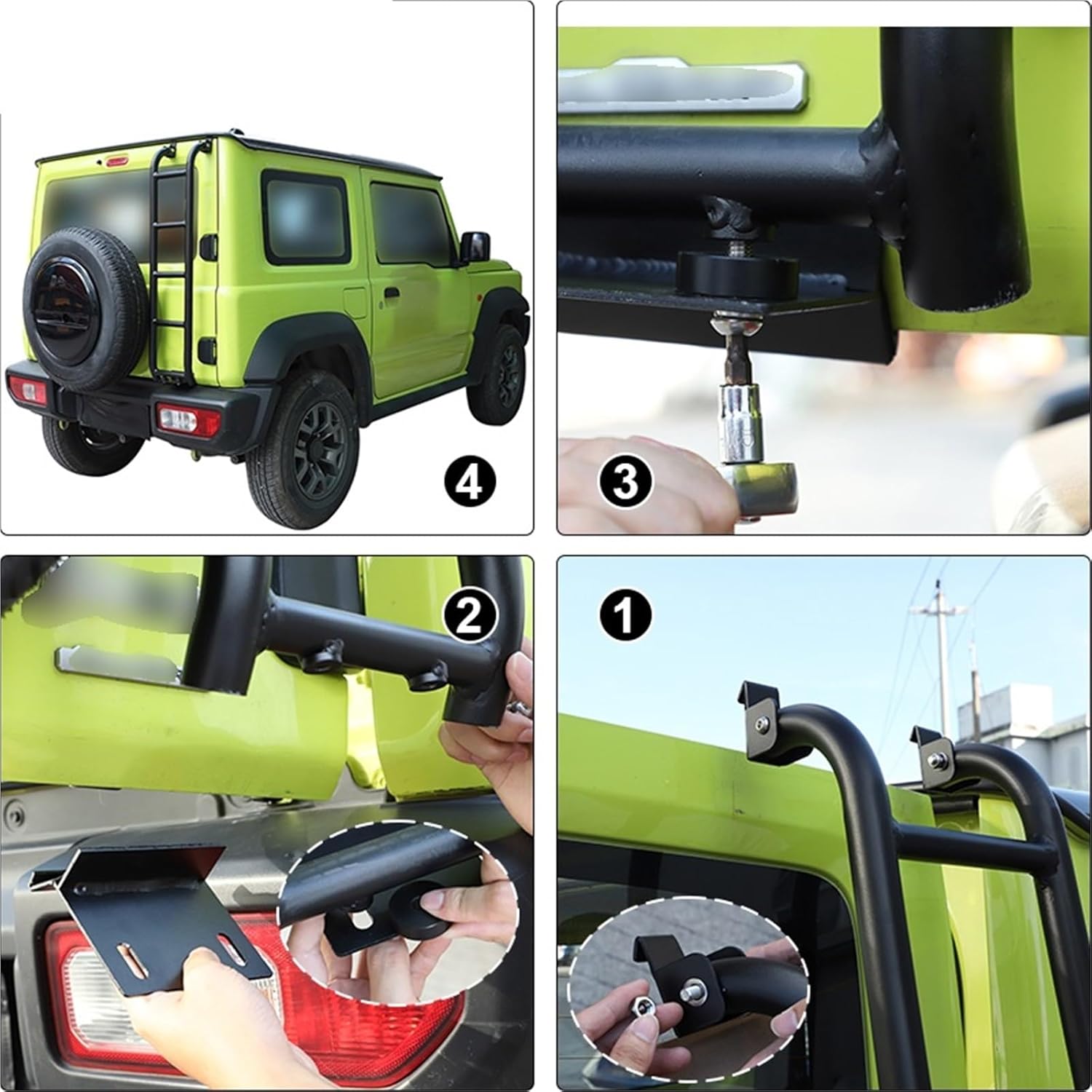 Iron Rear Tailgate Ladder Bracket Compatible with Suzuki Jimny 2019 Up Car Accessories