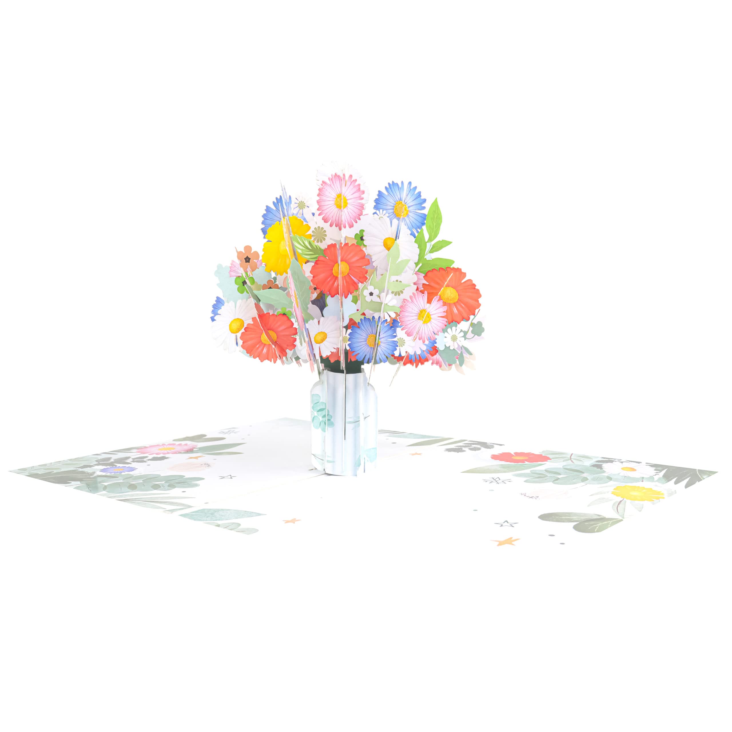 OKIO® Biglietto Fiore Pop-Up – Cesto di Fiori con Girasoli – Biglietto