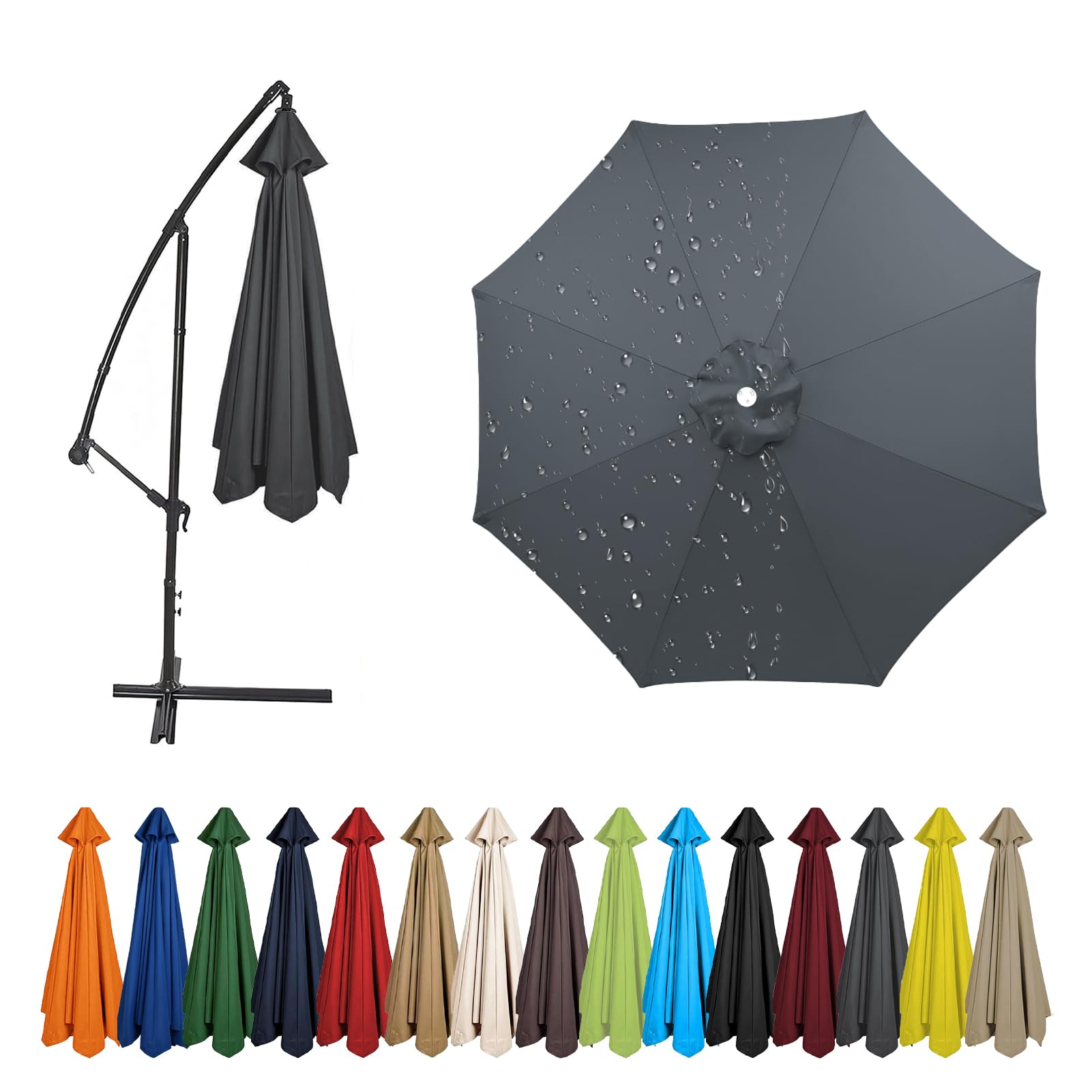 4,0/3,5/3,0/2,8/2,7/2,5/2,3/2,0 m zapasowy baldachim parasola, 6/8 żeber parasol ogrodowy, ochrona przed promieniowaniem UV do ogrodu, akcesoria do parasola ogrodowego