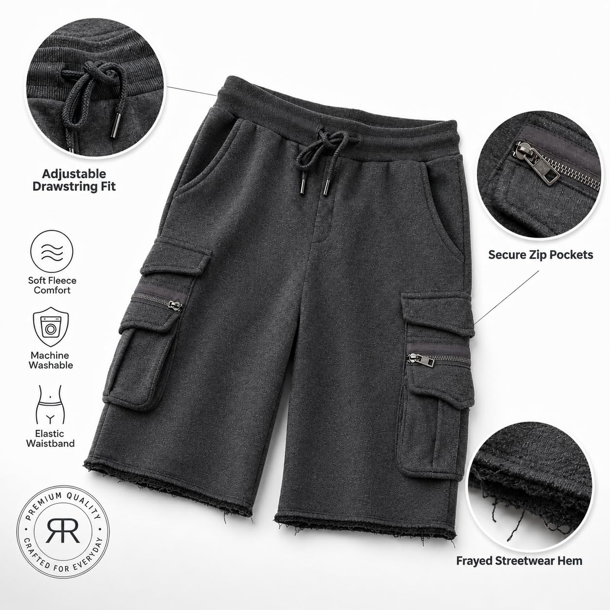 Redbridge, pantaloncini cargo da uomo sportivi, premium