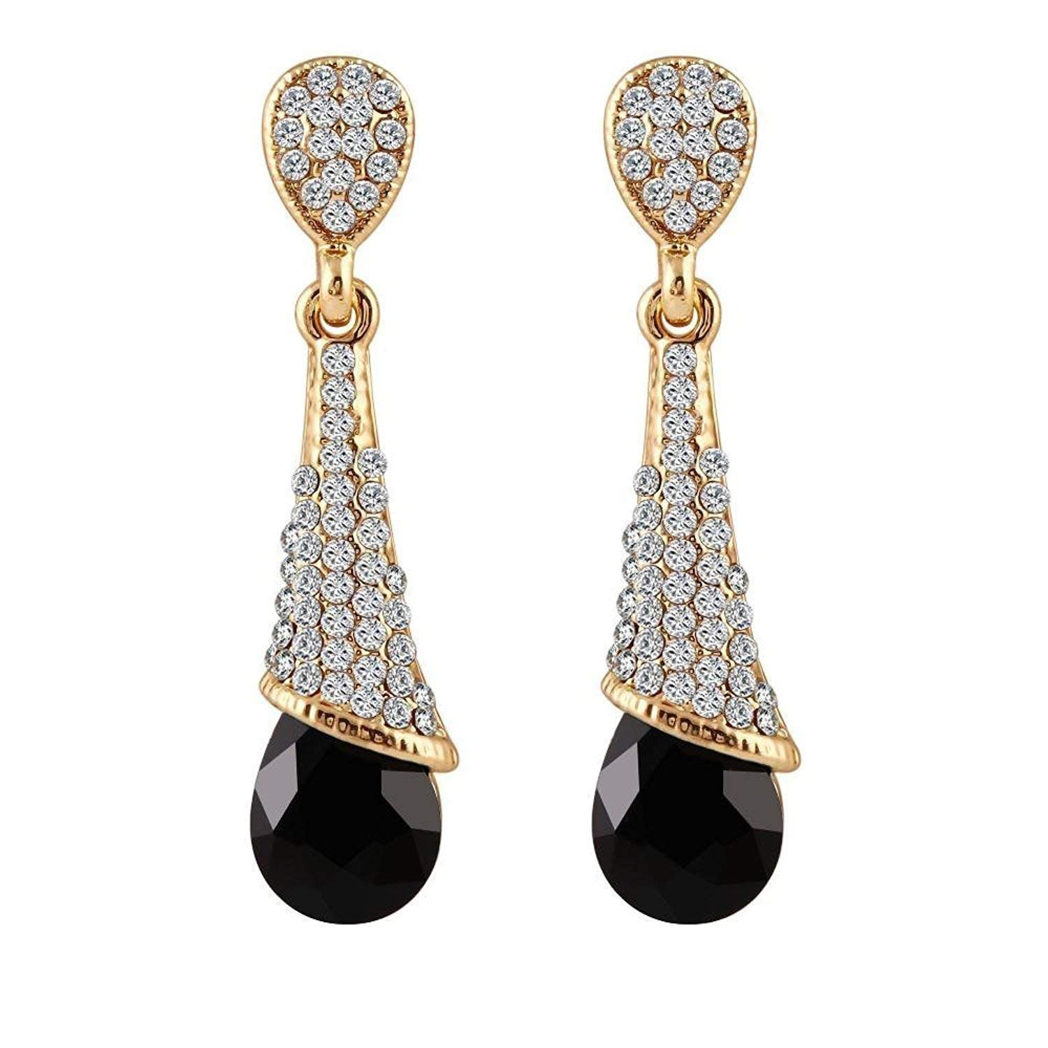 YouBella Jewellery Valentine Gifts Collection Zircon Earrings for Girls and Women (Black) (B073RH8JMH) Amazon Price History, Amazon Price Tracker