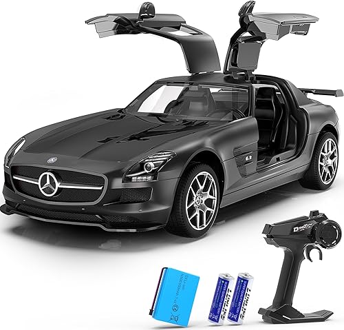 AEROQUEST Auto a control remoto, a escala 114 Mercedes Benz Rc Cars con licencia oficial de 9.3 mih, auto de juguete rápido de 7.4 V 500 mAh con luz
