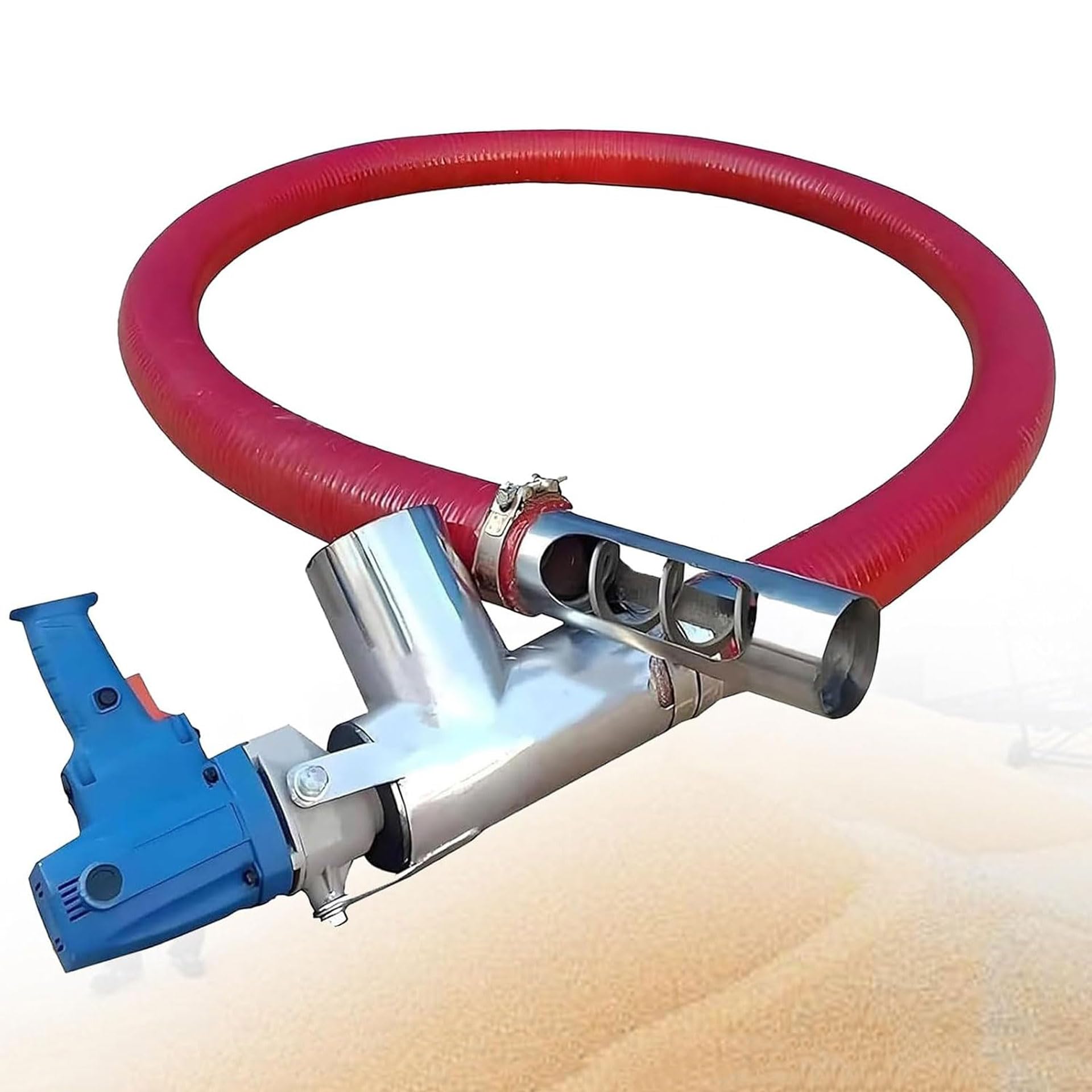 Portable Grain Suction Machine Small Hose Auger Screw Conveyor Silver,1.5m