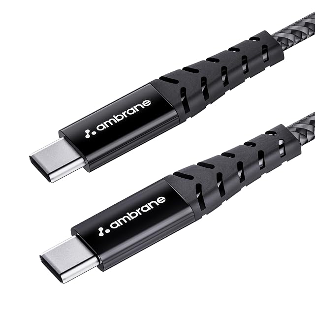 Ambrane Unbreakable 60W Fast Charging 1.5M Braided Type C to Type C&hellip;