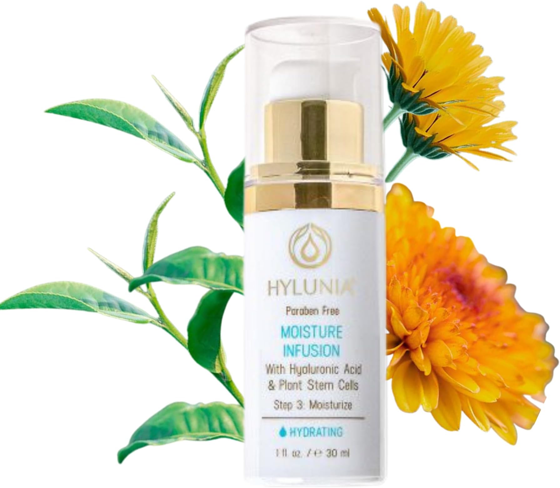 Hylunia Moisture Infusion – 1.0 fl oz – Hydrating Anti-Aging Moisturizer with Hyaluronic Acid, Plant Stem Cells, Retinol, and Matrixyl 3000 – Natural, Vegan Skin Repair for All Skin Types
