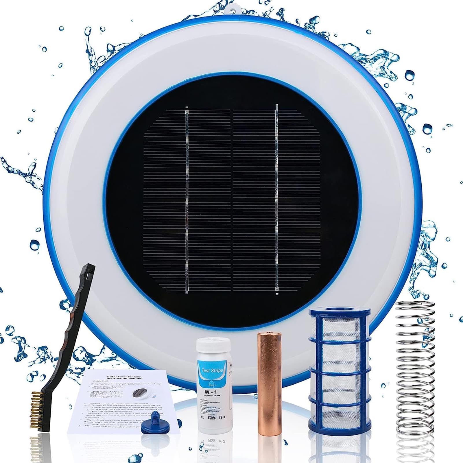 Solarny jonizator basenowy – nietoksyczny środek do czyszczenia jonów miedzi i srebra do krystalicznie czystej wody w basenach i spa