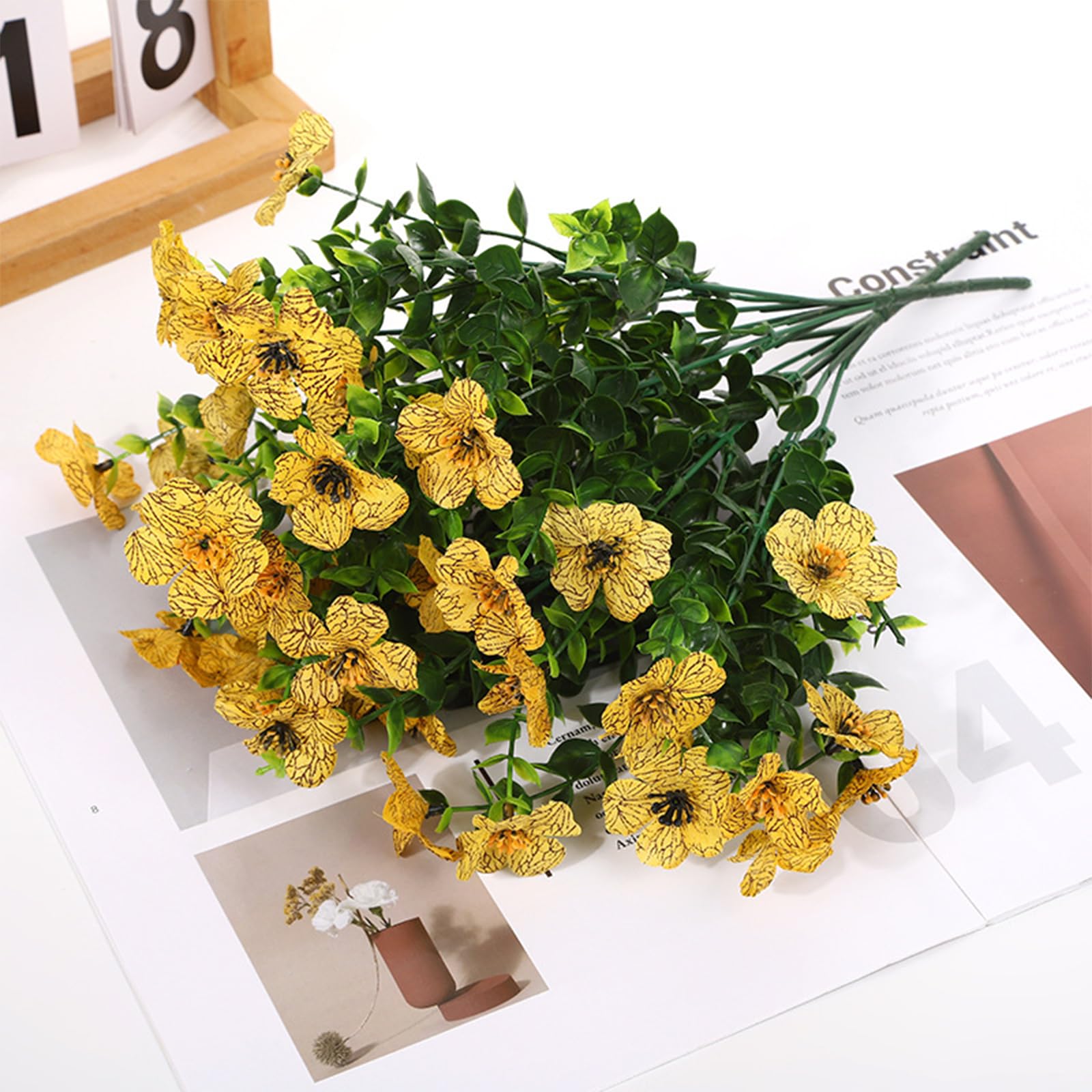 UV Resistant Artificial Petunias Flowers, artificial petunias for outdoors, Realistic Fake Outdoor Flowers, Waterproof Artificial Flowers for Outdoor Indoor Garden Home Decoration (I,12 Bunches)