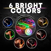 Vista 7 de Collar para perros LED Illumiseen, recargable por USB, Amarillo (Sunburst Yellow)