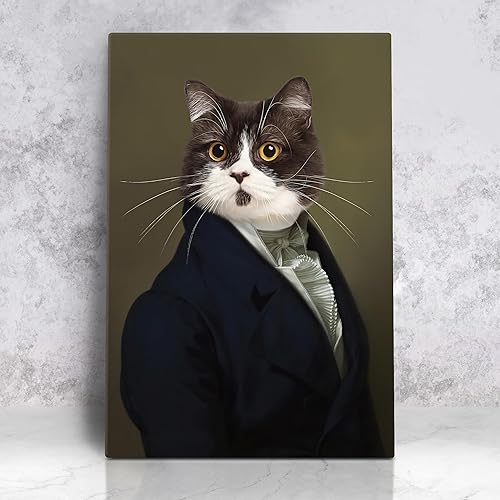 Miniatura 21 de Awesometik Impresión en lienzo personalizada retrato real de mascota a partir de foto, retrato personalizado del Renacimiento, retratos, retratos 20