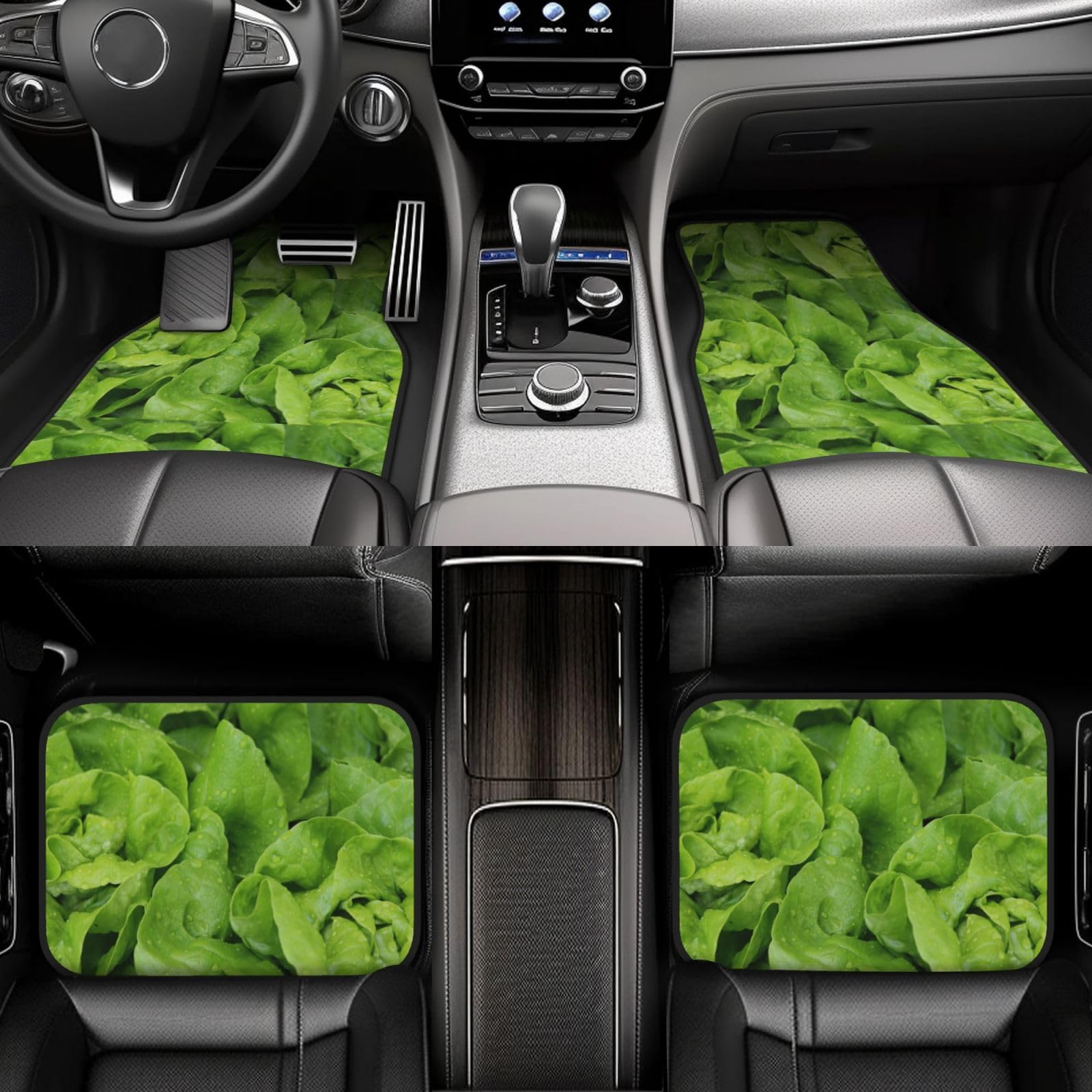 Grüner Salat, 4er-Set Auto-Fußmatten, Neopren-Fußmatten für Fahrzeuge, rutschfeste Auto-Fußmatten, Autozubehör