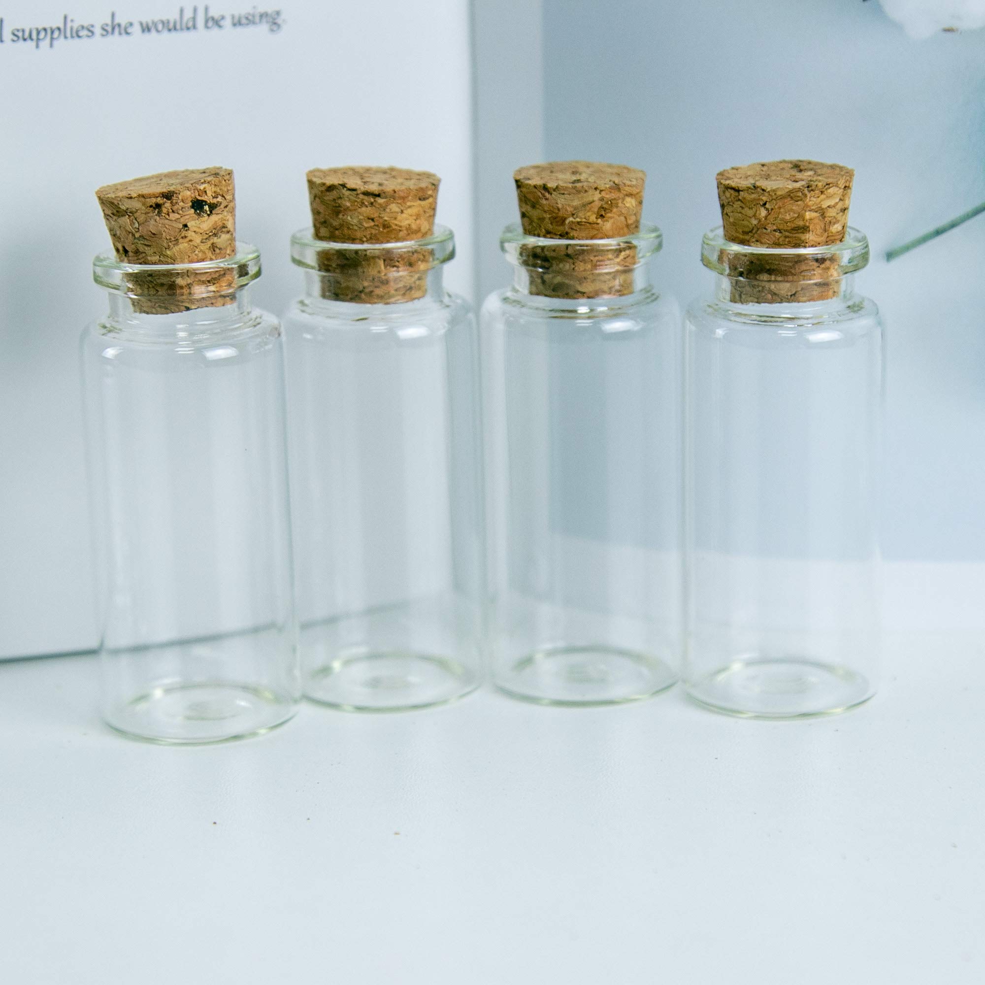 12pcs 30ml Botellas de Vidrio Mini Transparentes Con Corcho - Frascos Vacíos Pequeños Para Banquete de Boda (30ml-30x70x17mm)