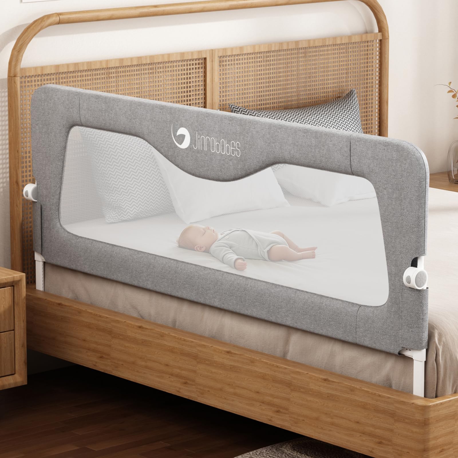 Protezione per letto per letto king size, altezza regolabile e sponda pieghevole per bambini (190 cm)