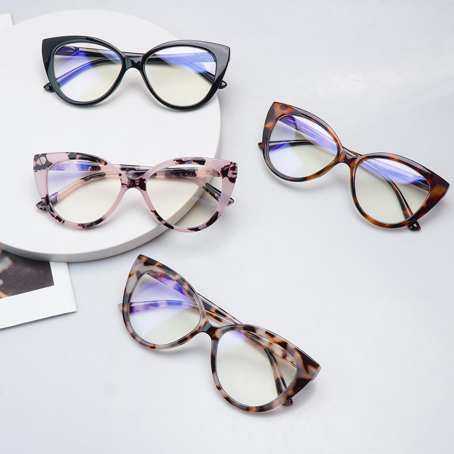 CLASAGA Progressive Multifocus Reading Glasses for Women Blue Light Blocking Spring Hinge Computer Multifocal Cat Eye Readers - Image 7