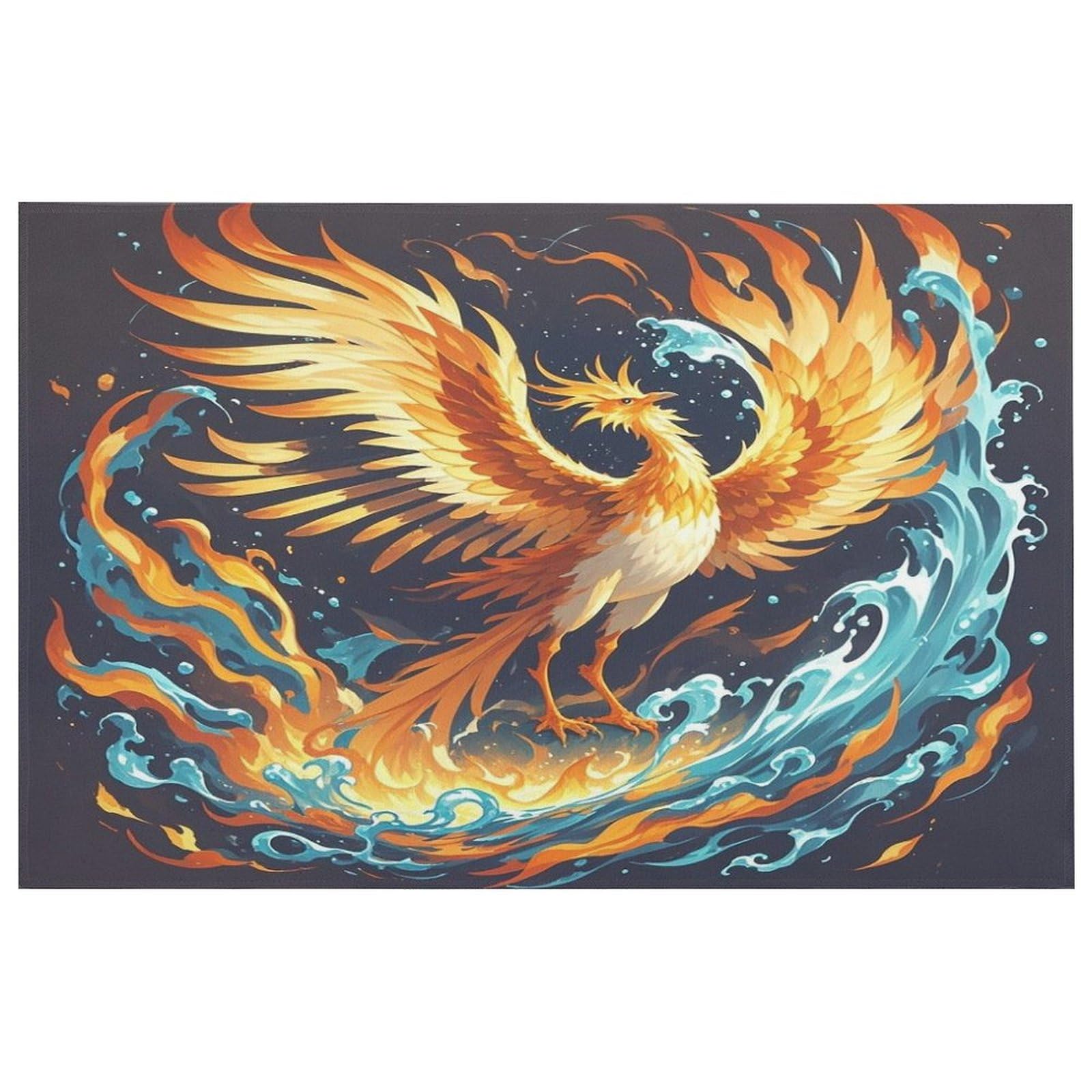 Tapis de cuisine antidérapant motif phénix pour réveiller votre intérieur