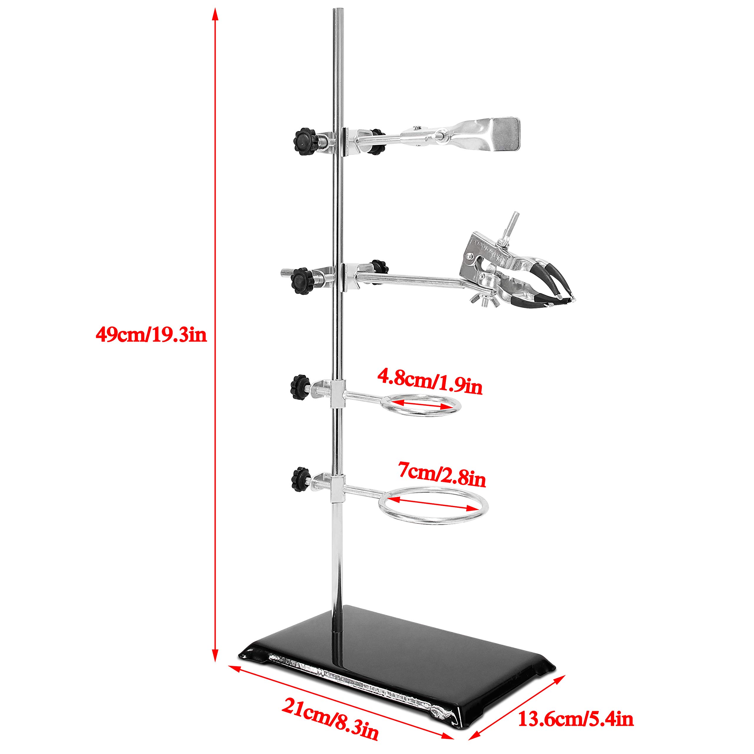 Wisamic Laboratory Retort Stand Lab Support Stand (8 inches x 5