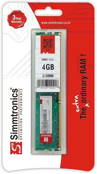 Simmtronics 4GB DDR3 1333 MHz Desktop RAM Simmtronics 4GB DDR3 1333 MHz Desktop RAM