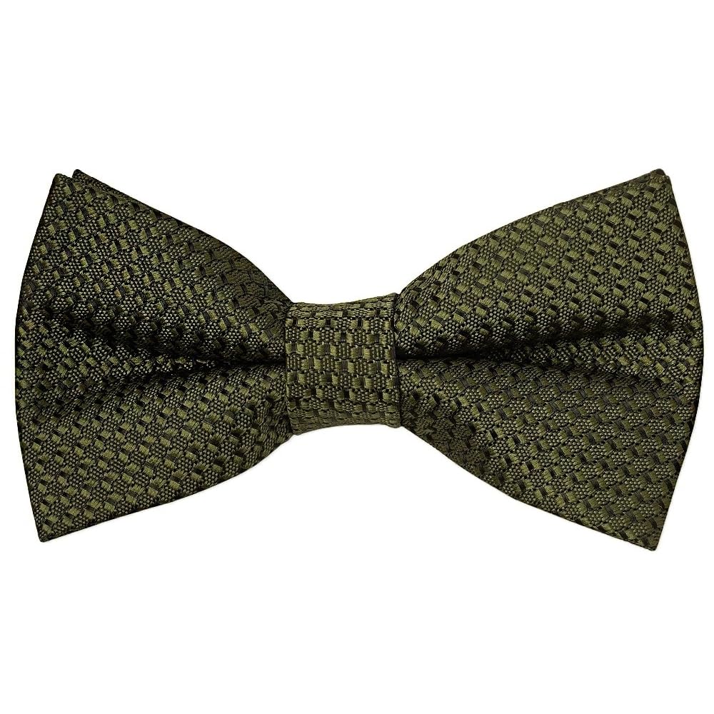 Ties R Us Boys Olive Green Pre Tied Textured Bow Tie Age 8-11