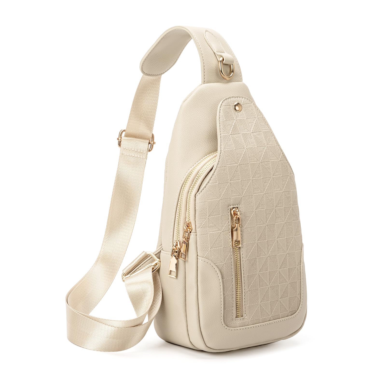 Crossbody Sling Bag for Women Men Leather Bum Belt Bags Fanny Pack Anti-theft Fastener Chest Bag for Travel