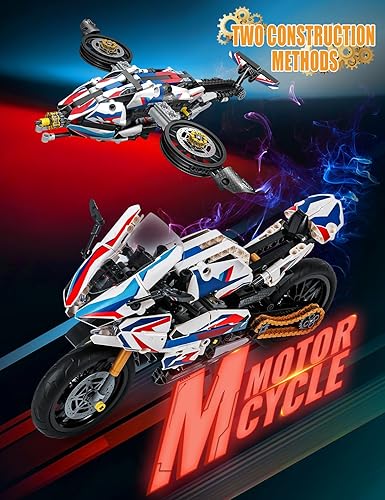 Miniatura 3 de SEMKY Juego de bloques de construcción MOC de motocicleta serie M, 521 piezas, modelo de motocicleta deportiva, regalos para fanáticos de la