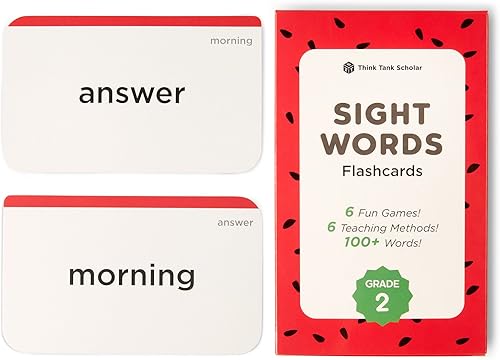 Think Tank Scholar Paquete de tarjetas flash de palabras de vista de 2 grado segundo grado  Más de 100 tarjetas didácticas de alta frecuencia Dolch