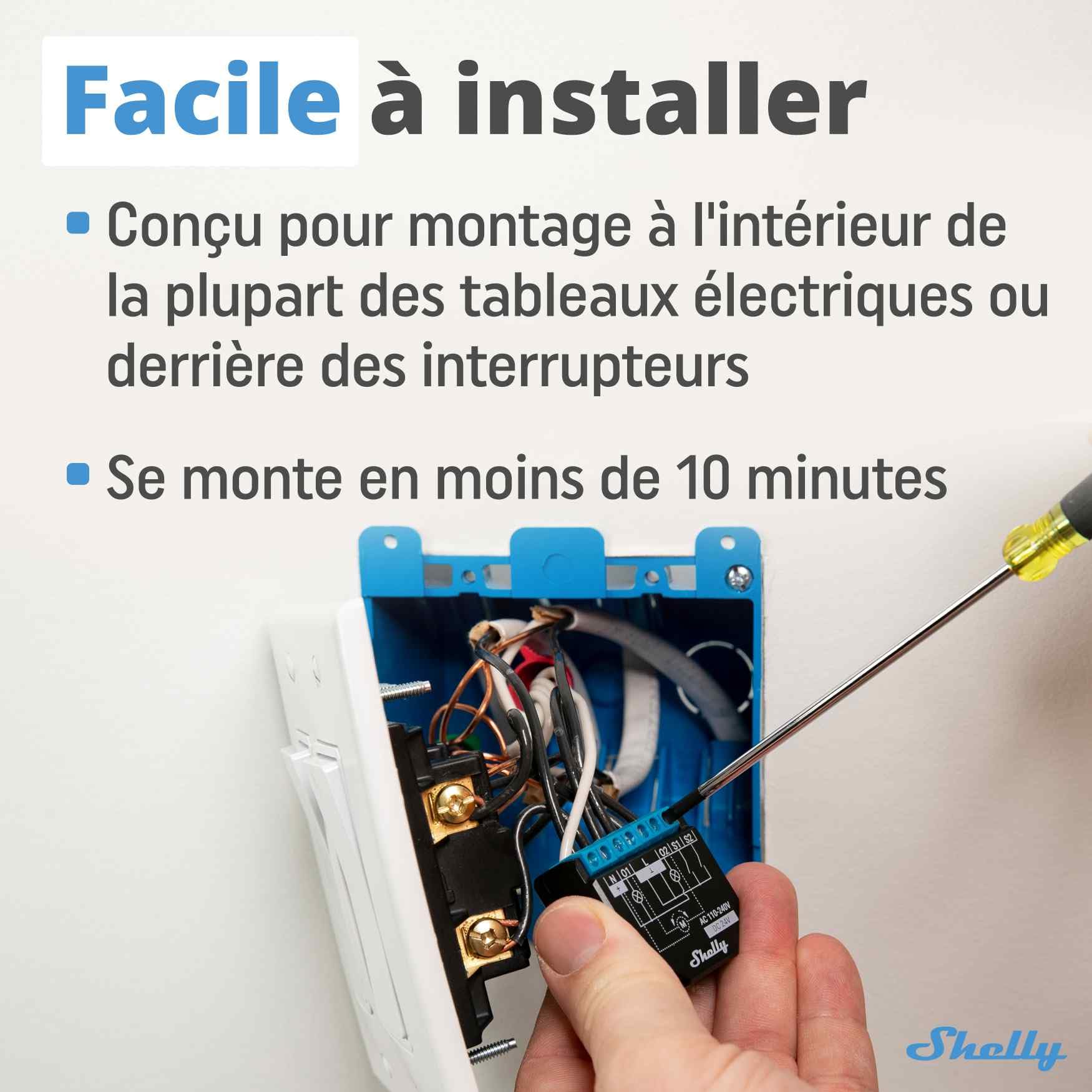 Shelly Plus 2PM | Relais interrupteur connecté | Commande volet roulant - 16A | 2 Canaux & Plus 1PM | Relais interrupteur connecté avec compteur de consommation d'énergie