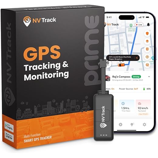 NV Prime Nxt Gen GPS Tracker for Car, Bike & EV | Hidden Smart Tracker with Live Tracking, 20+ AI Alerts, Geo-Fence, Theft Alarm, Engine Notifications | Water Resistant | 1 Year Premium App Access