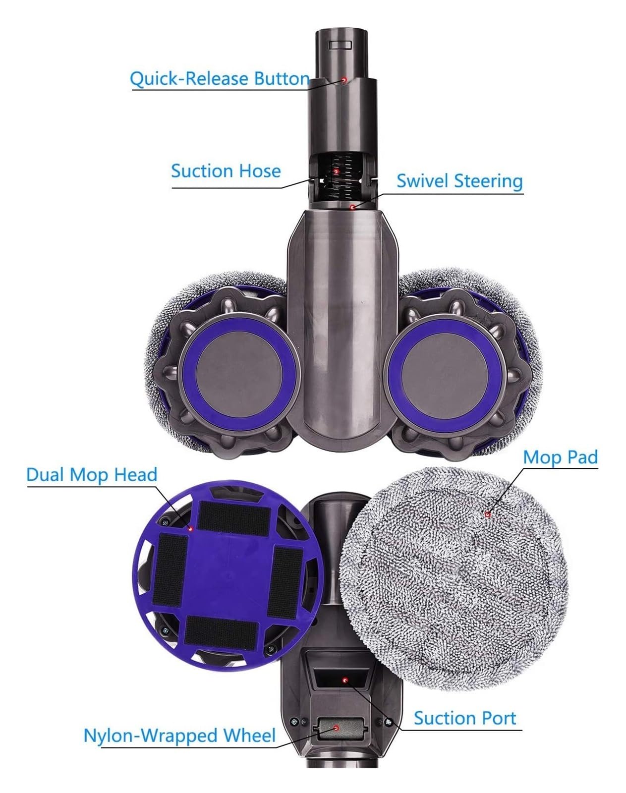 セット掃除機モップヘッドアタッチメントダイソン Amazon | RULA 掃除機ヘッド対応ダイソンモップヘッド 水拭き