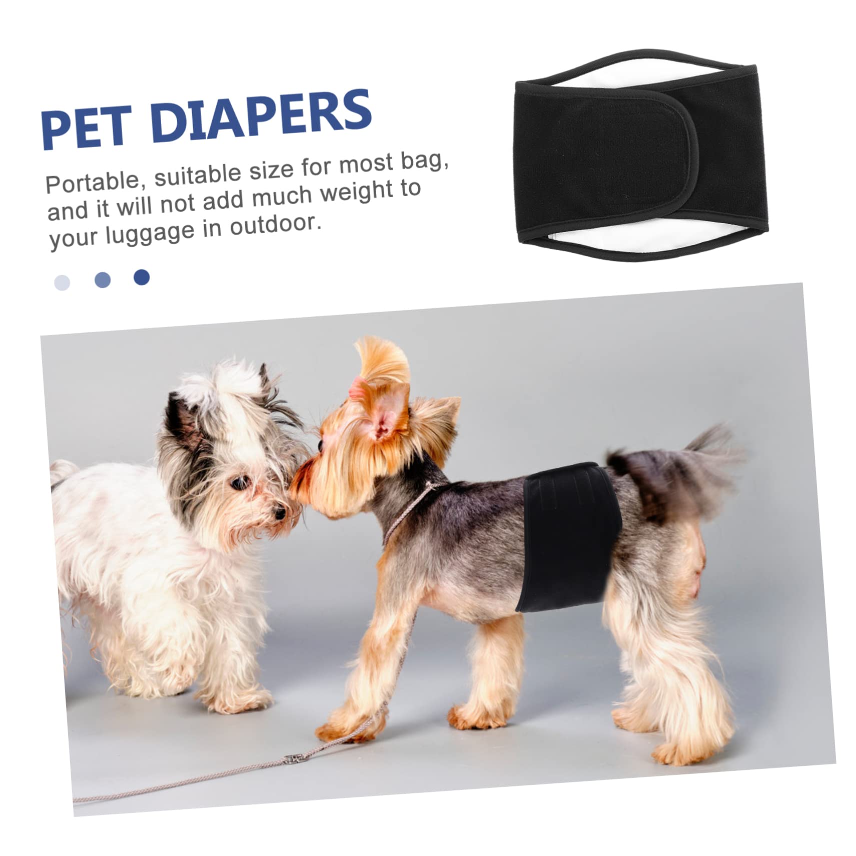 INOOMP 3pezzi Pannolino Riutilizzabile Per Cani Maschi Fascia Addominale Lavabile Protezione Contro Perdite Per Uso Domestico Design Comodo e Leggero Taglia Media