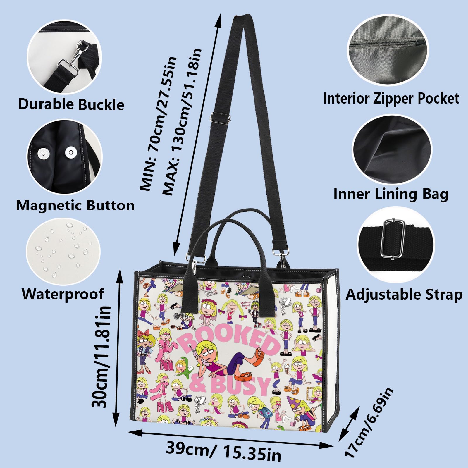 WZMPA Lizzie Fans Cosmetic Makeup Bag Lizzie Cartoon Inspired Gift Booked Lizzie Zipper Pouch Bag For TV Series Fans (Booked BG) - Image 2