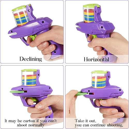 Vista 31 de Sumind Lanzador de discos de espuma de 2 piezas con cremallera Shooter Disparador de discos (naranja, verde)