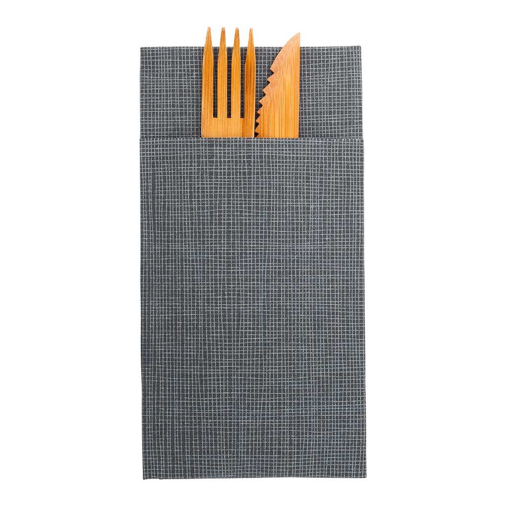 Buy Luxenap Air Laid Kangaroo Dinner Napkins Black with White Threads