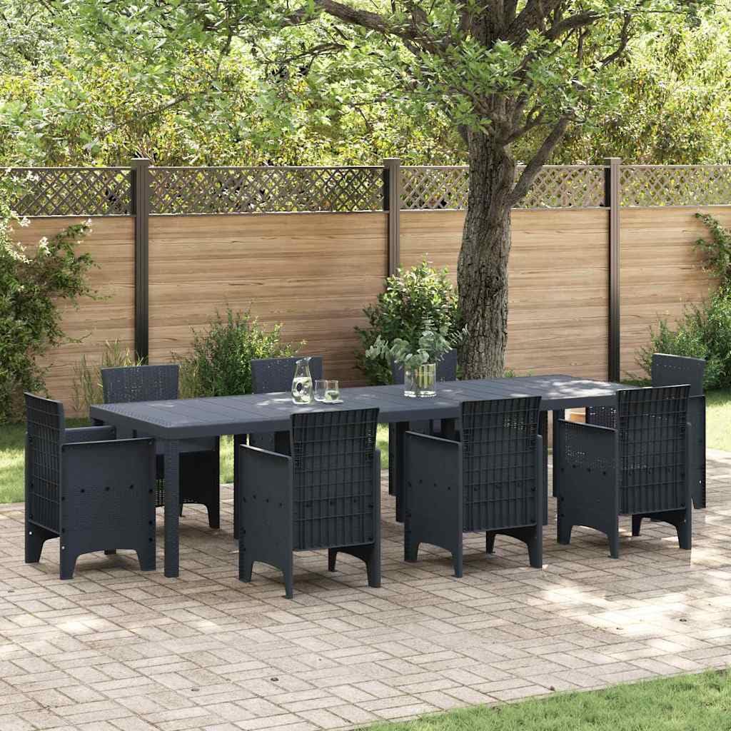vidaXL Mesa de Jardín Antracita 300 x 100 x 73 cm ratán sintético