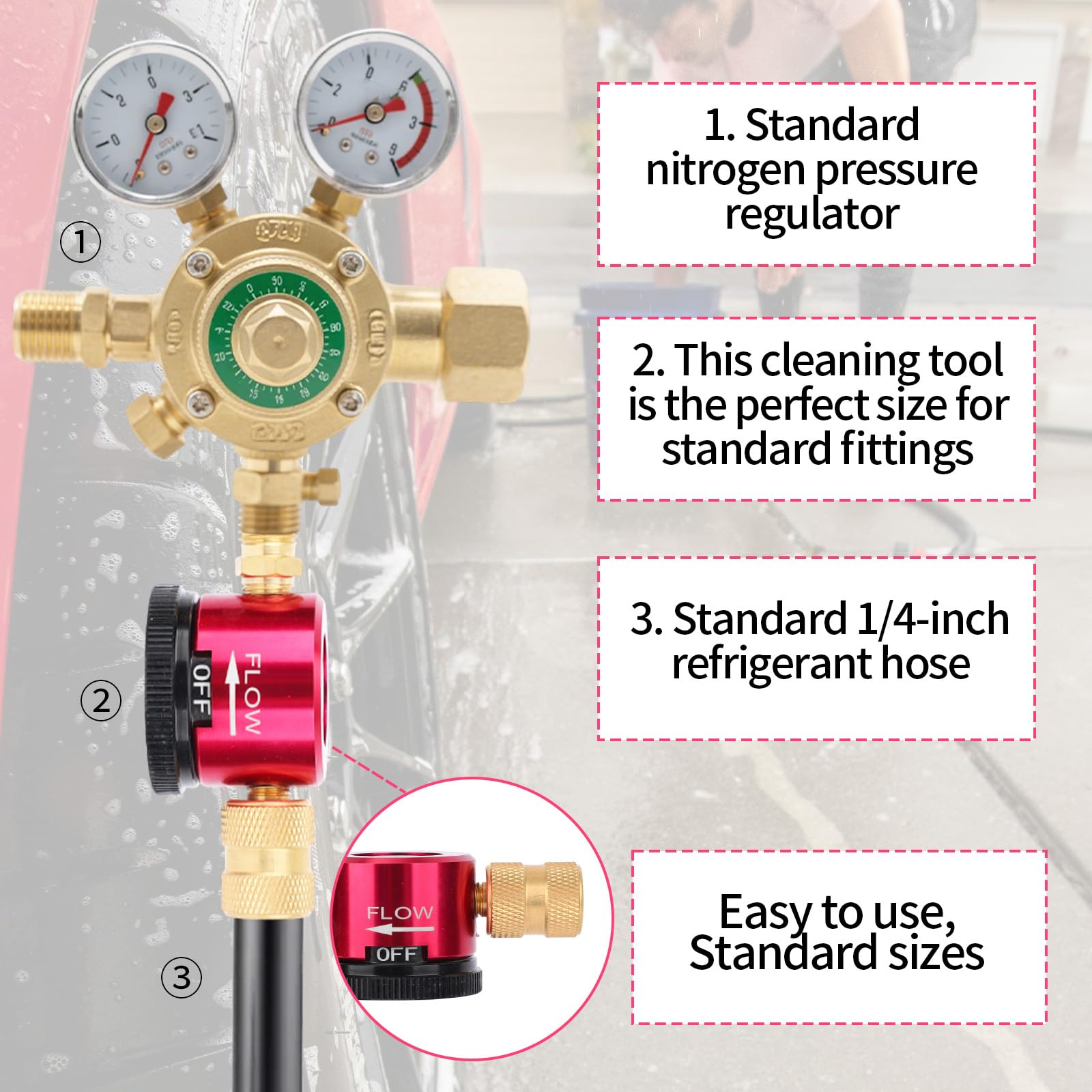 Outil Purge d'Azote en Laiton pour HVAC, Adaptateur Régulateur Débit Brasage d'Azote à 3 Modes avec Connexion Évasée 1/4" Équipement Essentiel d'Entretien et de Brasage HVAC