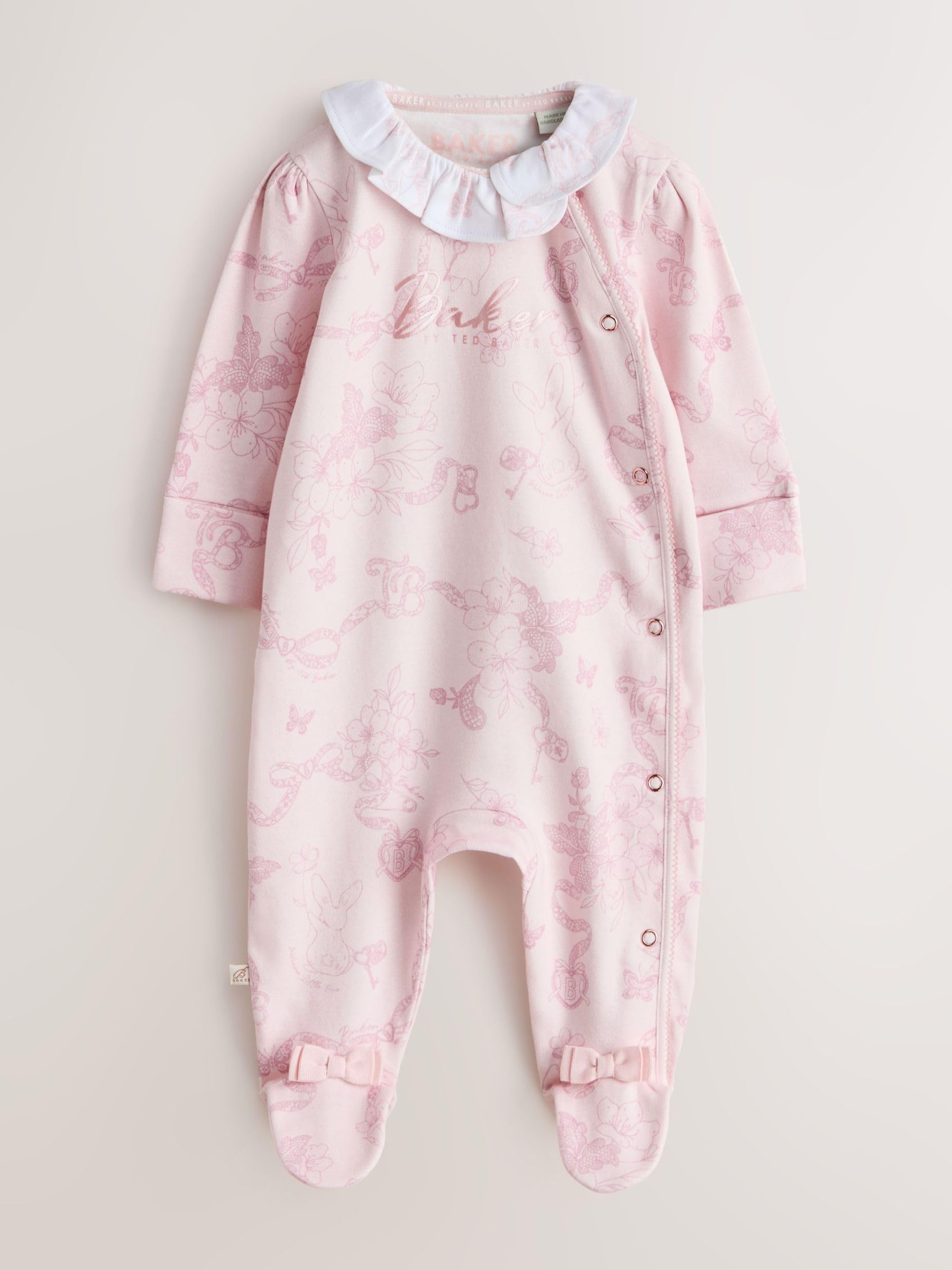 Noworodki dziewczynki Zestaw 3 różowych śpioszków Baker by Ted Baker