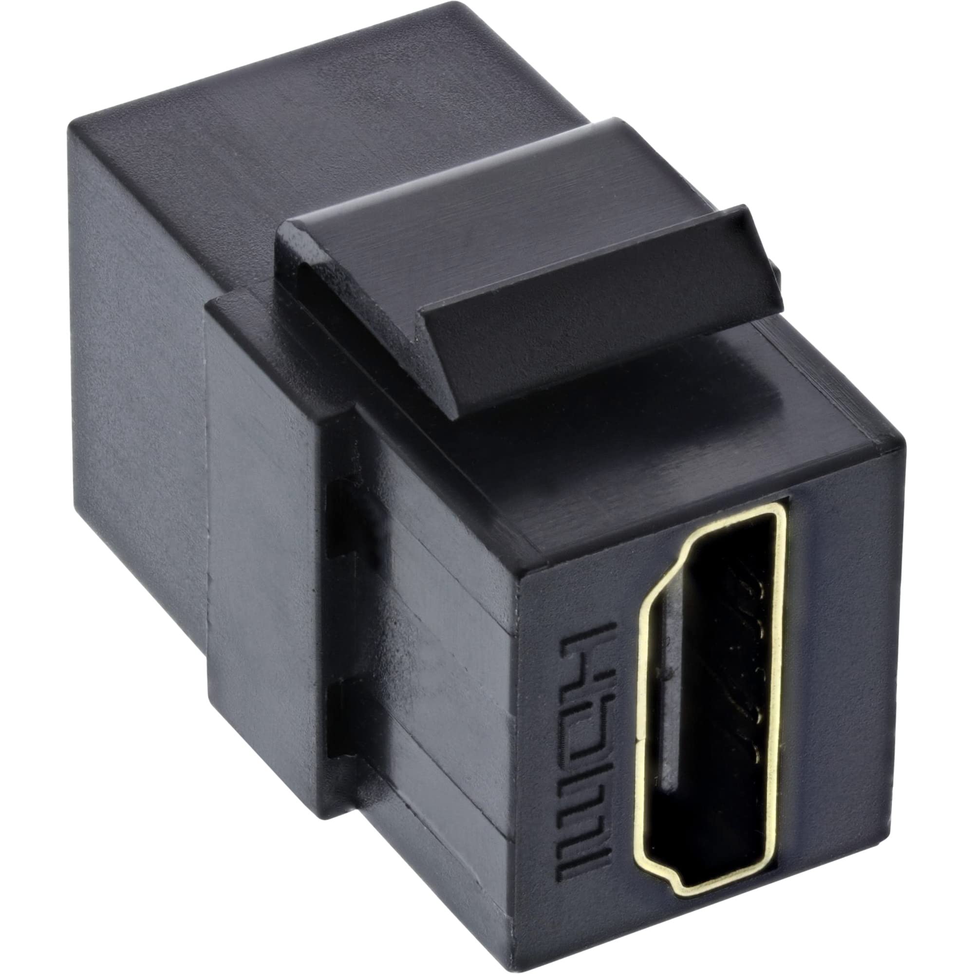 InLine 76202M HDMI Keystone Snap-In wkładka 4K/60Hz, HDMI A gniazdo/gniazdo, czarne