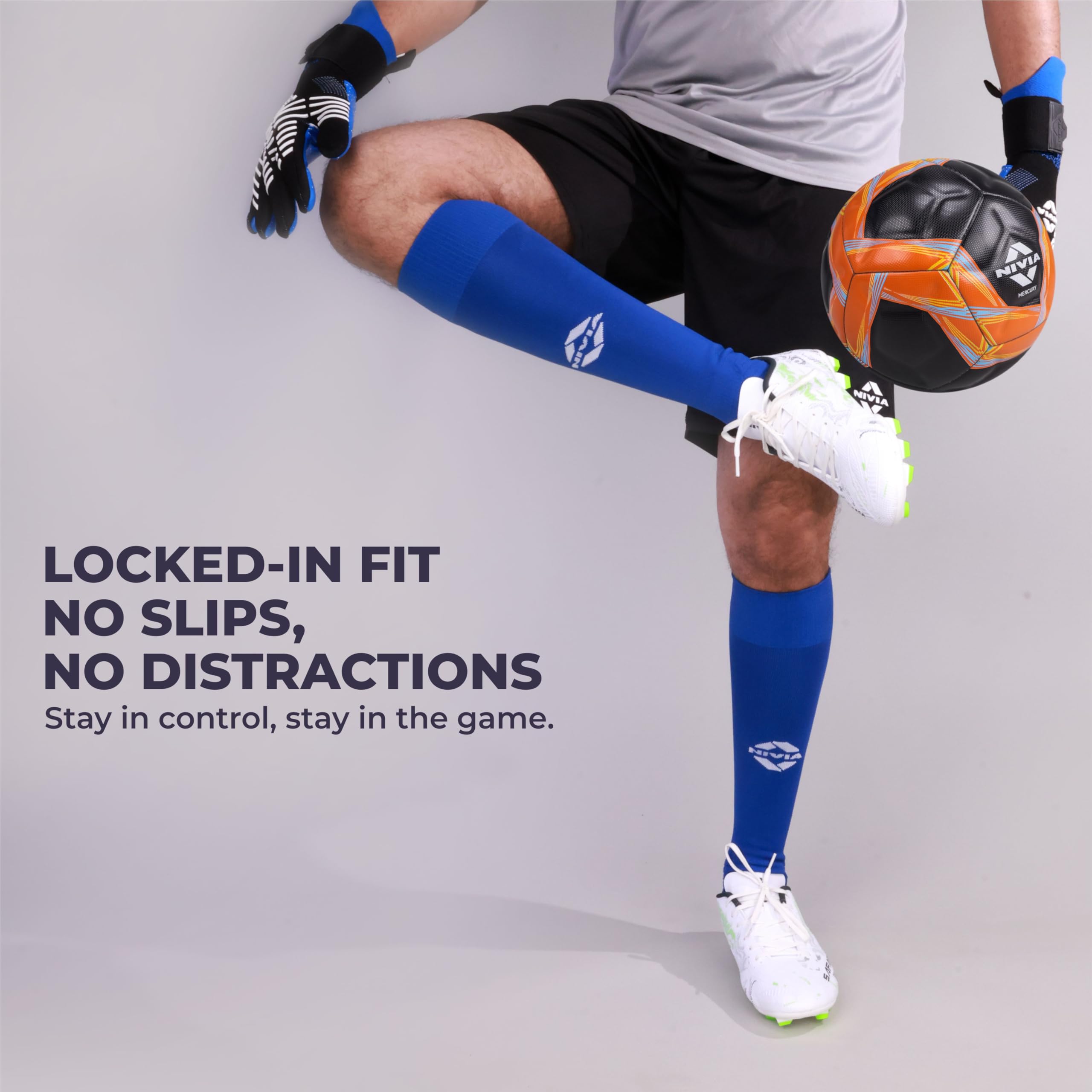 Nivia Ashtang 2.0 Football Stockings, Soccer Stockings, Stockings for Men (Blue, Small) 4