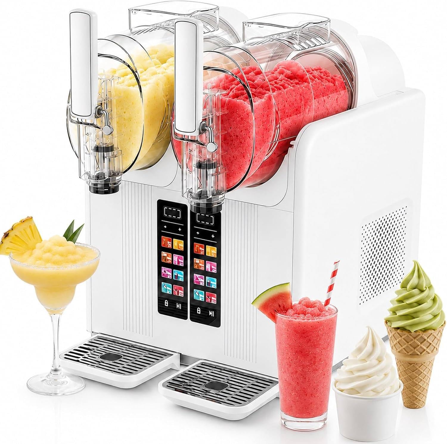 XUXIAO Slush Machine, Soft ServeIce Cream Maker White