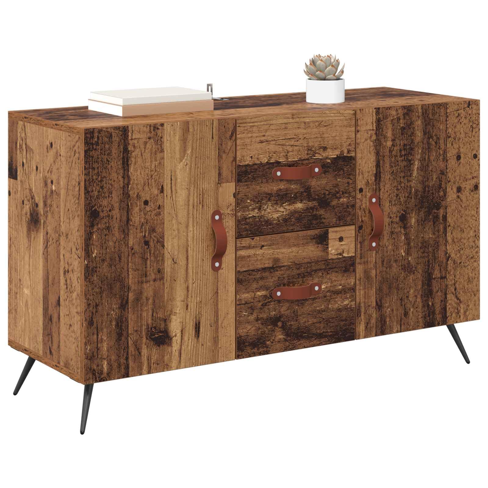 Kredens z szufladami stare drewno, 100 x 36 x 60 cm, materiał drewnopochodny, nowoczesny design, miejsce do przechowywania, komoda do salonu, jadalni, korytarza, biura