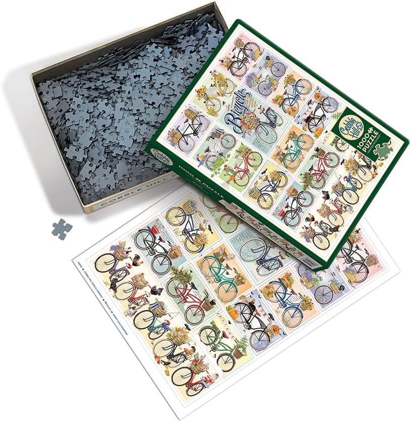 Cobble Hill 1000 Piece Puzzle - Bicycles - Sample Poster Included
