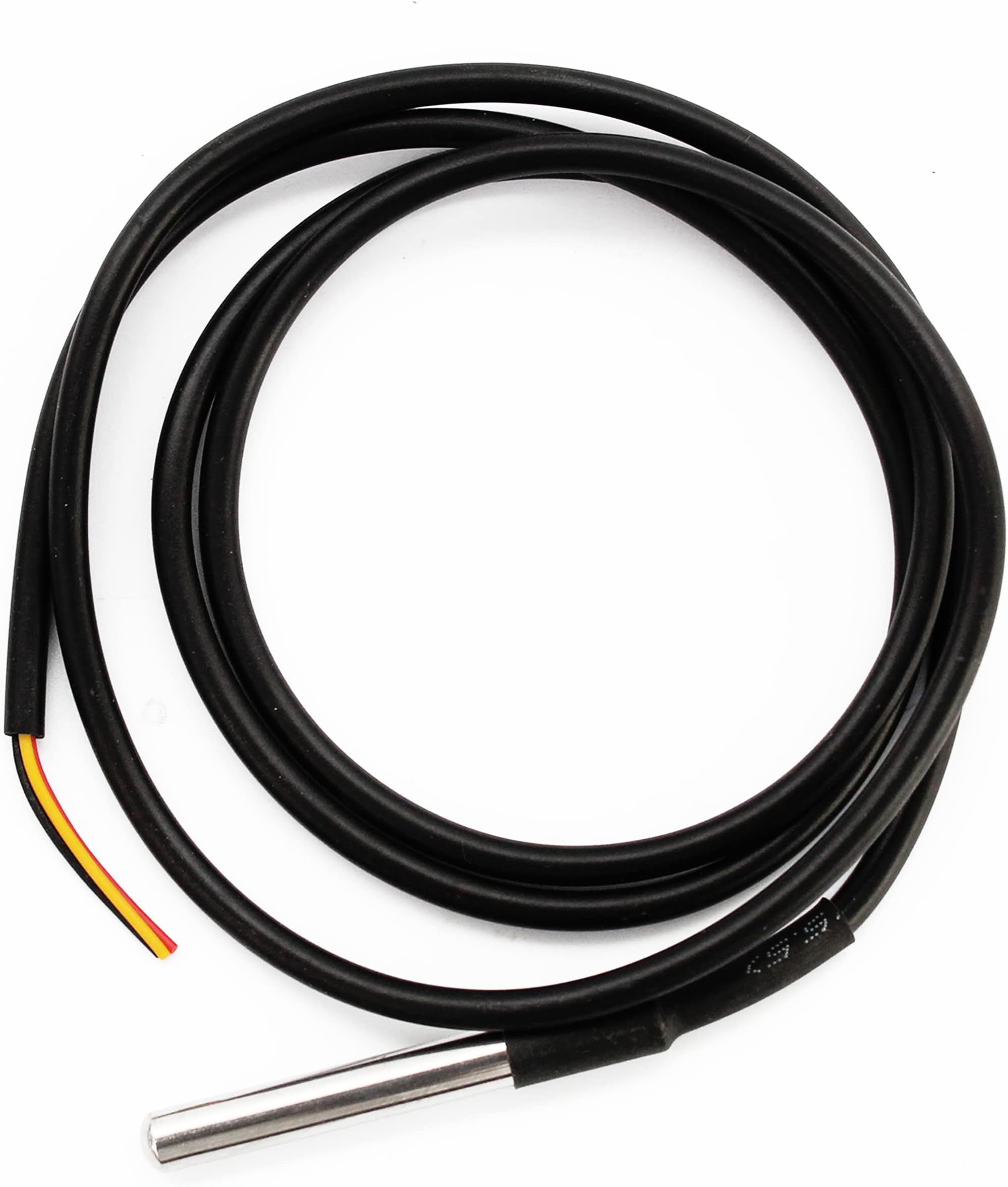 RobotbanaoDS18B20 Waterproof Digital Temperature Sensor Probe-1 Meter (100cm)-Unique 64-bit ID-Waterproof Temperature Sensor-Heat Resistant Thermal Cable-Black