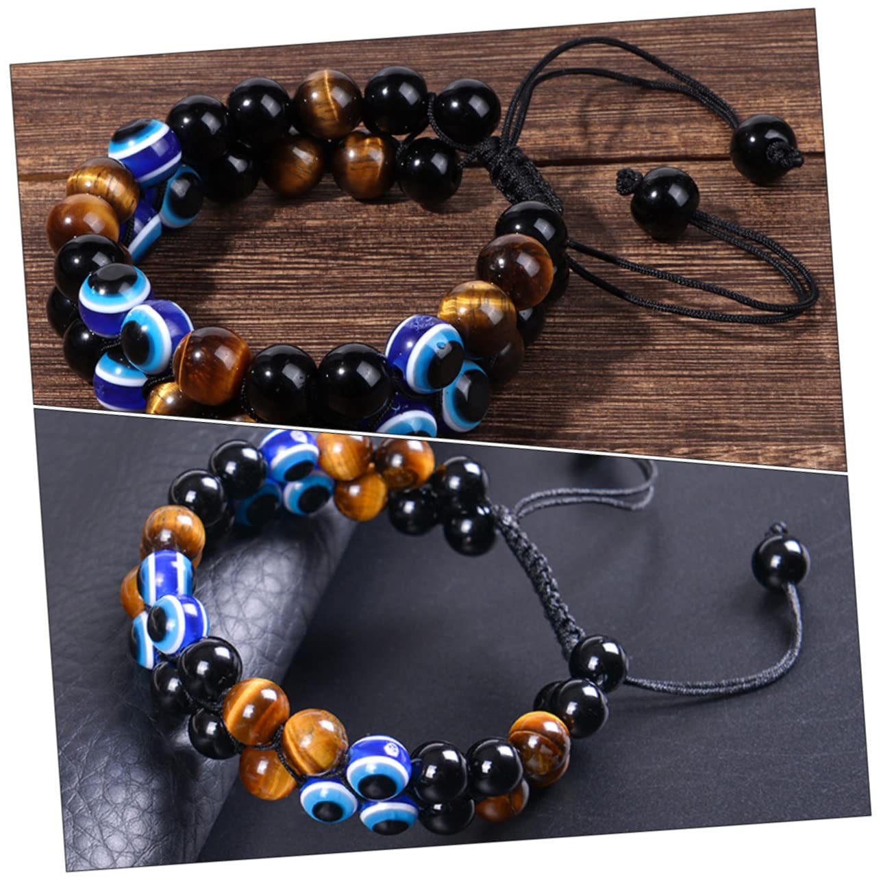 GALPADA Pulsera De Ojo De Adorno De Mano Cadena De Muñeca Pulsera Para Hombre Pulsera Creativa Pulsera De Piedra Con Cuentas De Decoración Pulsera Para Yoga Adorno De