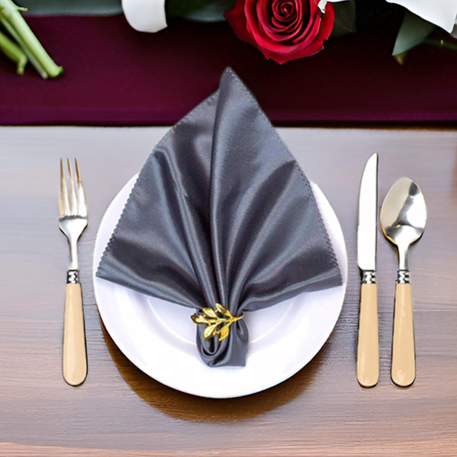 Serviettenringe aus Metall, Blatt-Design, 50 Stück, goldfarben, Serviettenringe, Abendessen, Bankett, Serviette, Dekoration, Esstisch, für Thanksgiving, Weihnachten, Halloween, Urlaub