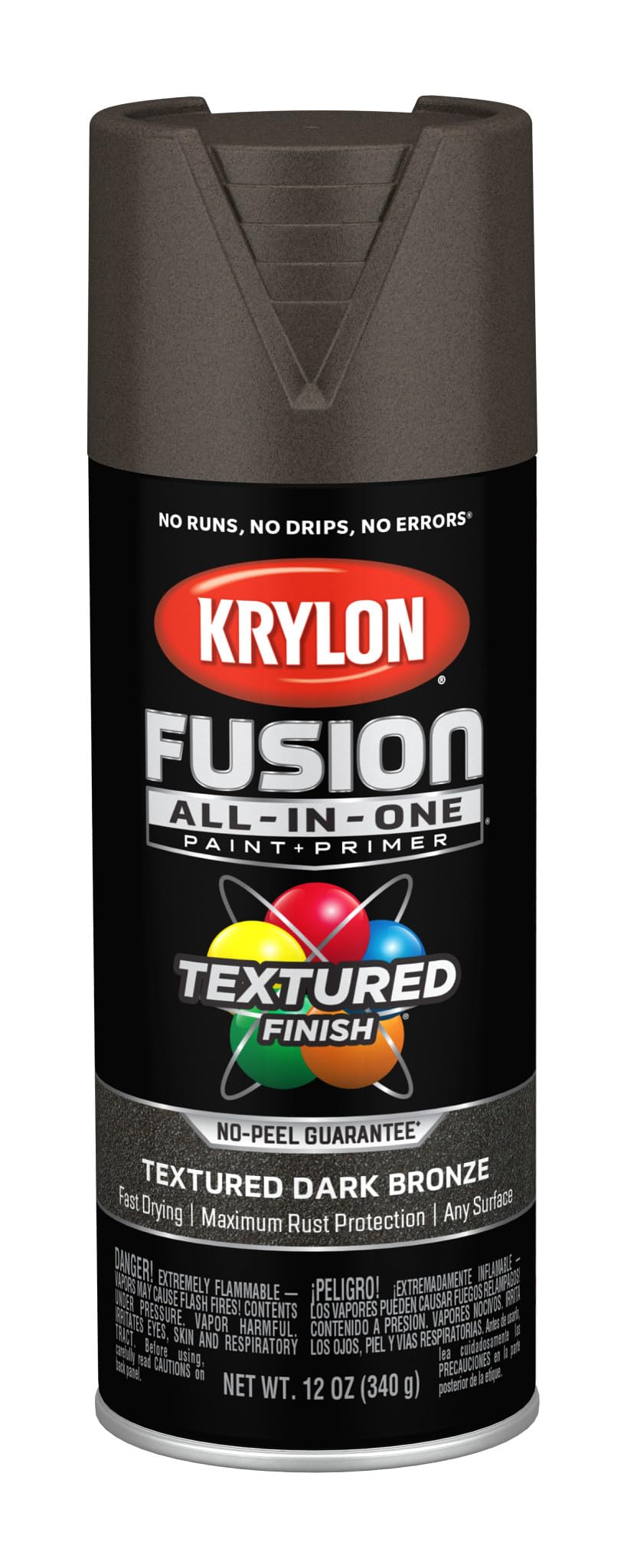 Krylon Fusion All-in-One, Textured, Dark Bronze, 12 oz