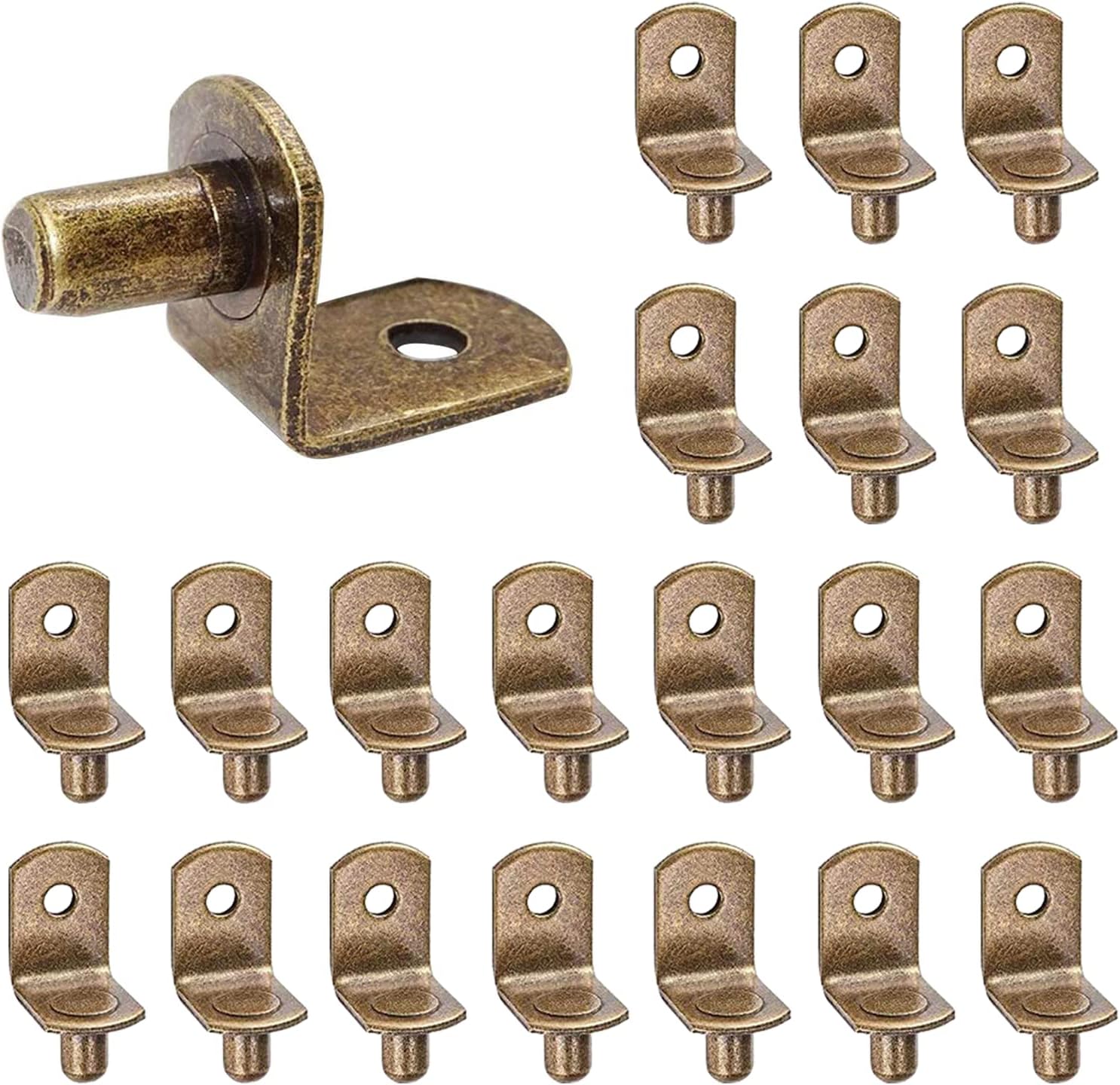 12 X 7MM BRASS METAL SHELF SUPPORT PEGS STUD PIN SPOON SHAPE SPADE PEG