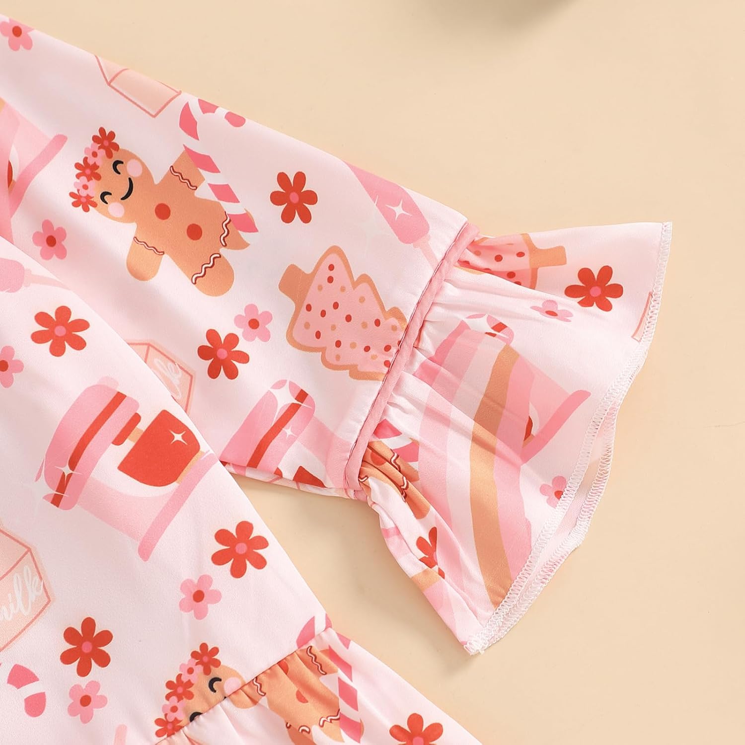 Multitrust Baby Girls Ruffled Cotton Pajamas Set Long Sleeve Button Down Shirts and Flared Pants Matching Pj Sets Sleepwear - Image 6